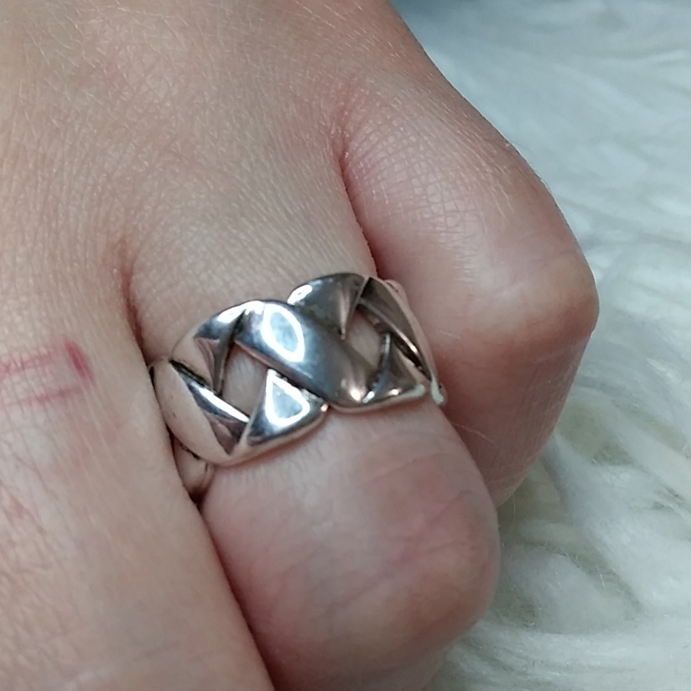 Beautiful Silver Braided Ring - image 1